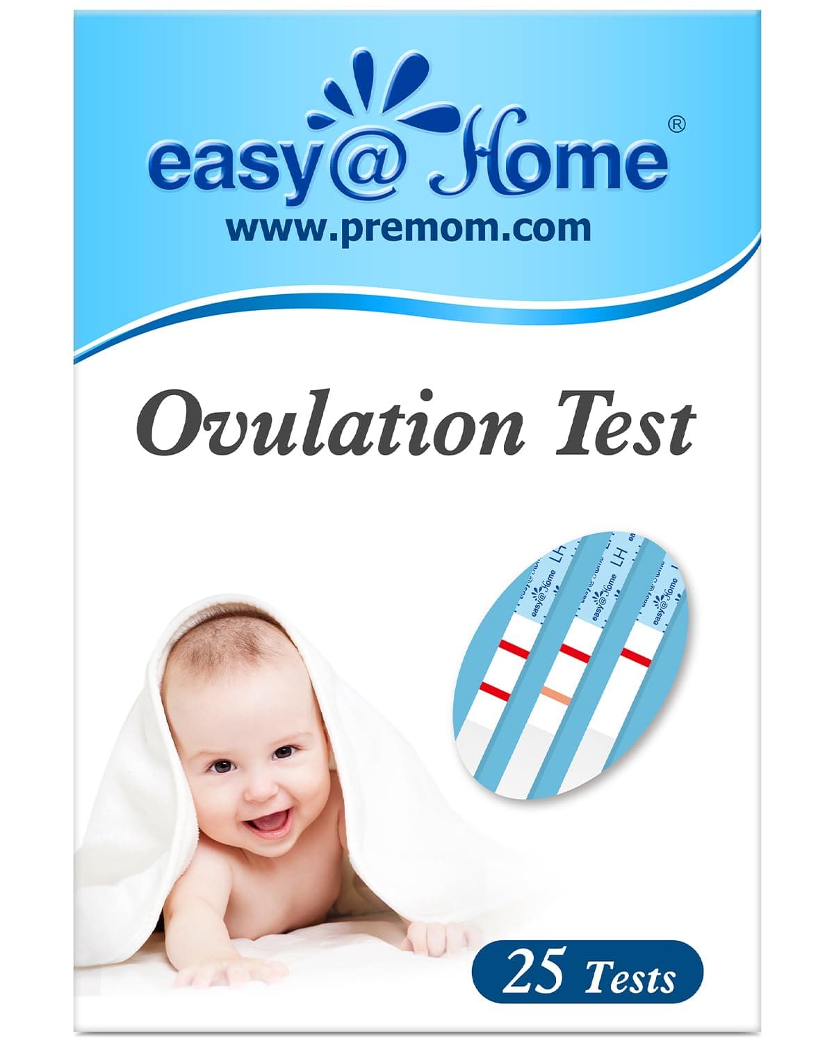 Easy@Home 25 Ovulation (LH) Urine Test Strips, 25 LH Tests