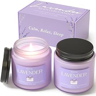 BOYUJK Lavender Candles Gifts for Women, Lavender Candles Gift Set for Anxiety, Scented Candles Relieves Stress, Relaxation Gifts for Men and Women (Purple, 240g)