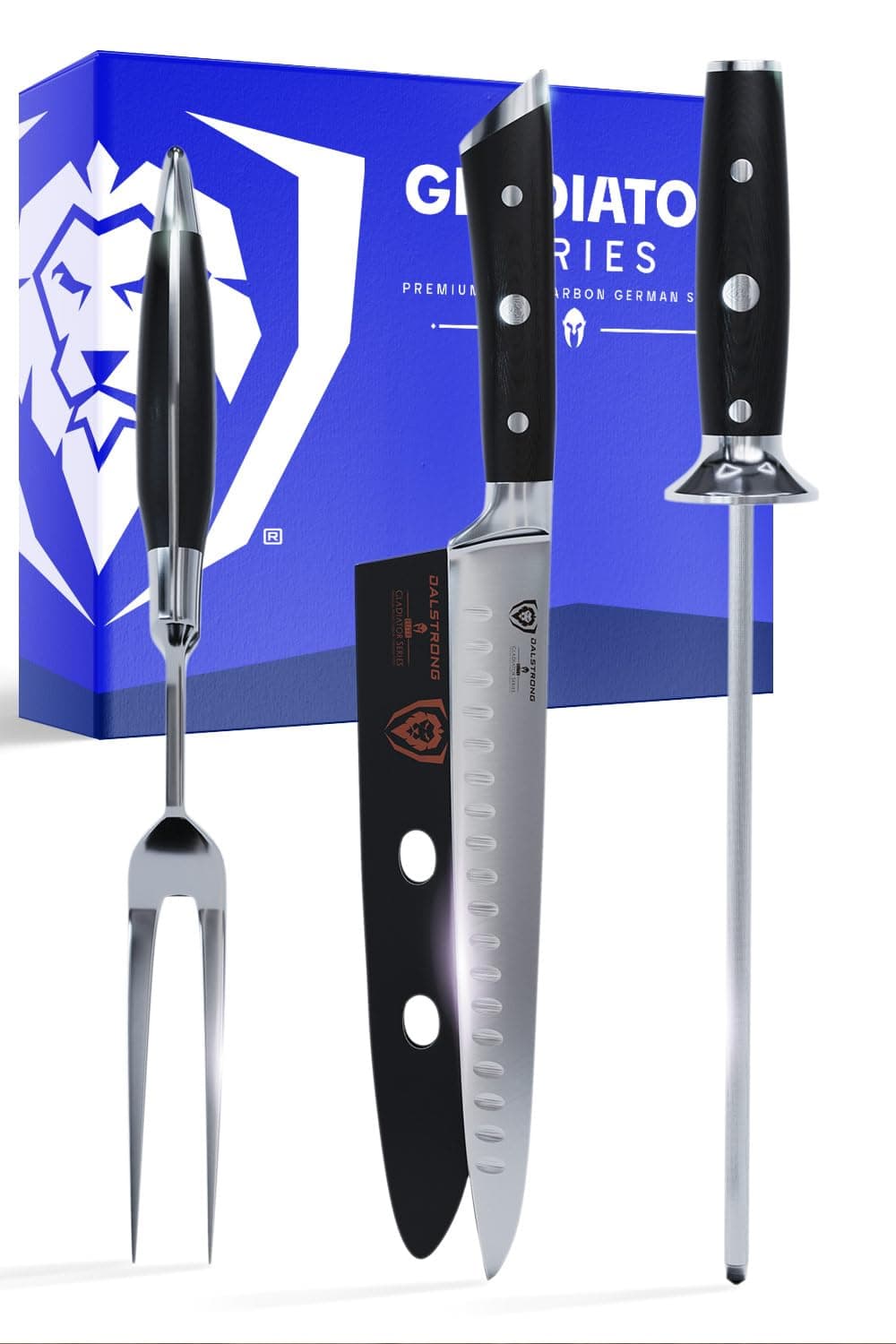 Slicing Brisket Knife Set Meat Fork - High-Carbon German Steel - G10 Handle - Sheath - Knife Set - Gladiator Series Butcher Knife -Carving Knife - Slicer Boning Knife for Meat Cutting - NSF