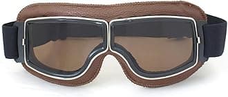 Motorcycle Goggles Vintage Aviator Pilot Style Leather Cruiser Scooter Motocross Goggles for Men, Women,Adults
