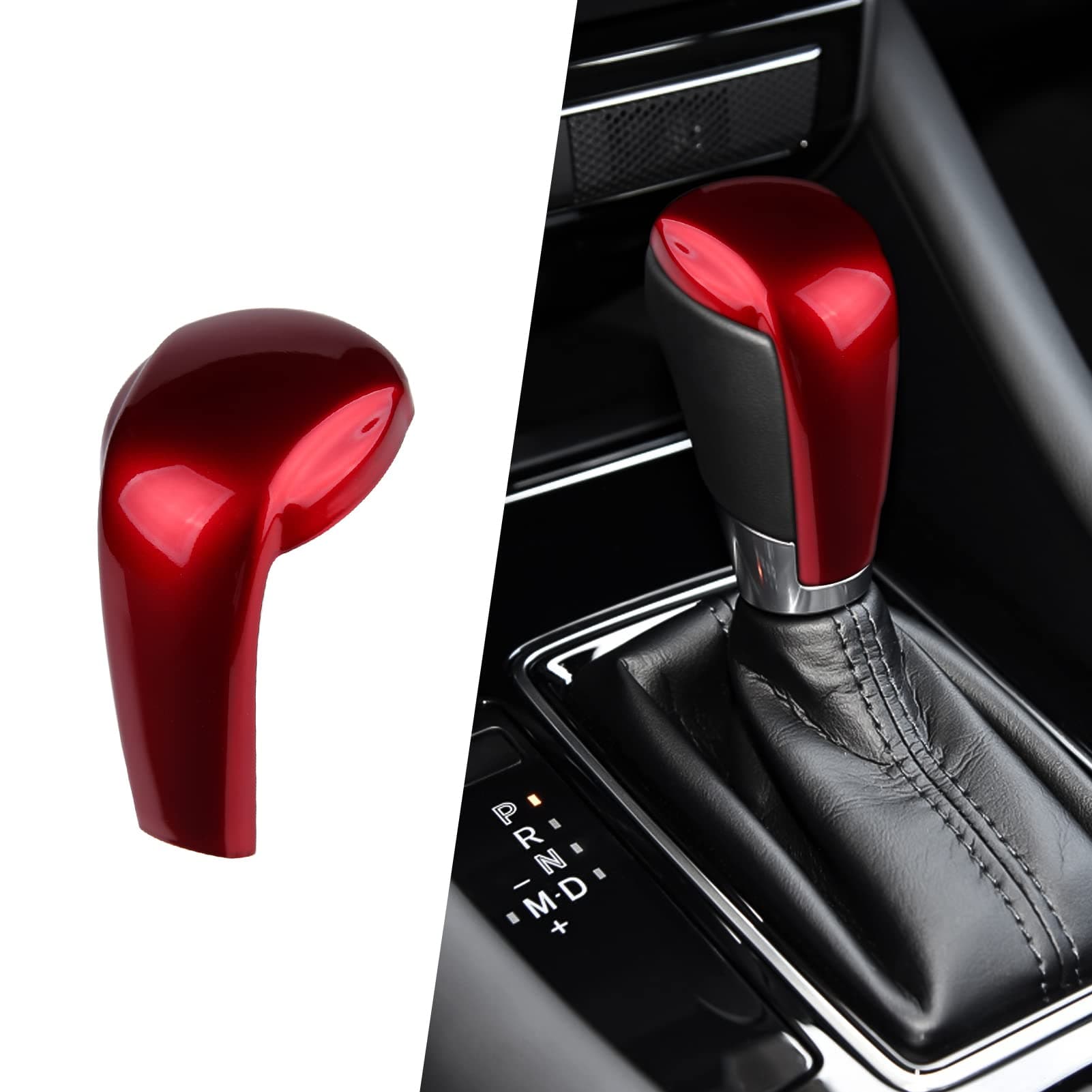 for Mazda CX-5 3 6 CX-3 CX-9 Accessories Car Auto Gear Shift Knob Cover Trim Cap Gear Panel Gears Sporty Interior Decoration Sticker -Red