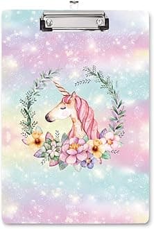 WAVEYU Cute Clipboard Hardboard for Kids Teens, Decorative Pink Clipboard with Low Profile Clip Chic Designed for Students Classroom School and Office Use, Cute(12.5"x9")