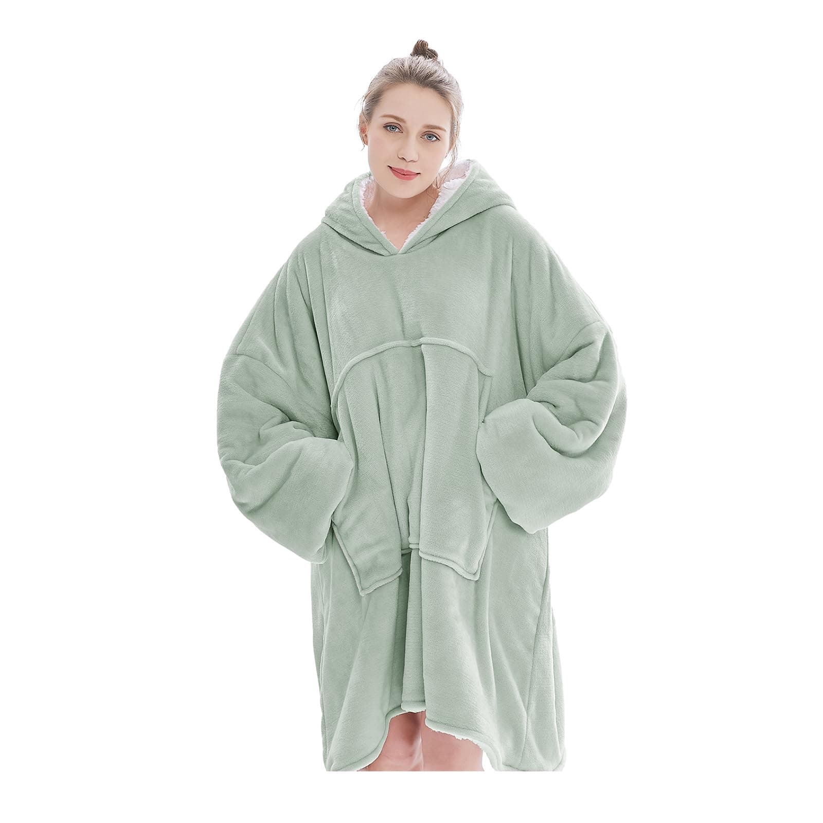 Oversized Hoodie Blanket Sweatshirt,The Original Sherpa Giant Pullover with Large Front Pocket, Soft Cozy Warm Comfortable Novelty Hoodies,1 Size Fits All, TV-Blanket for Men Women Teenagers Kids