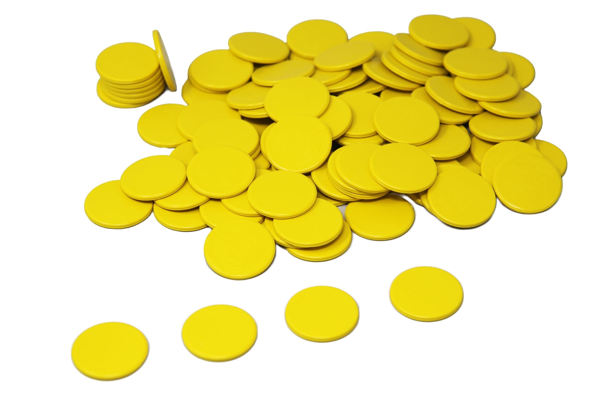 WISSNER Re-Plastic® Game Chips Yellow (Pack of 100) | Counting Chips Marker Tokens Diameter 25 mm