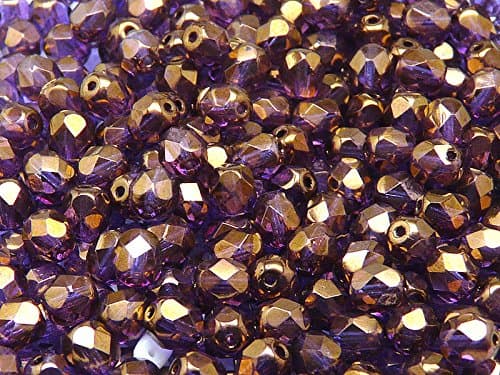 50 Pieces Czech Fire Polished Beads, Round 6 mm Crystal Vega Luster
