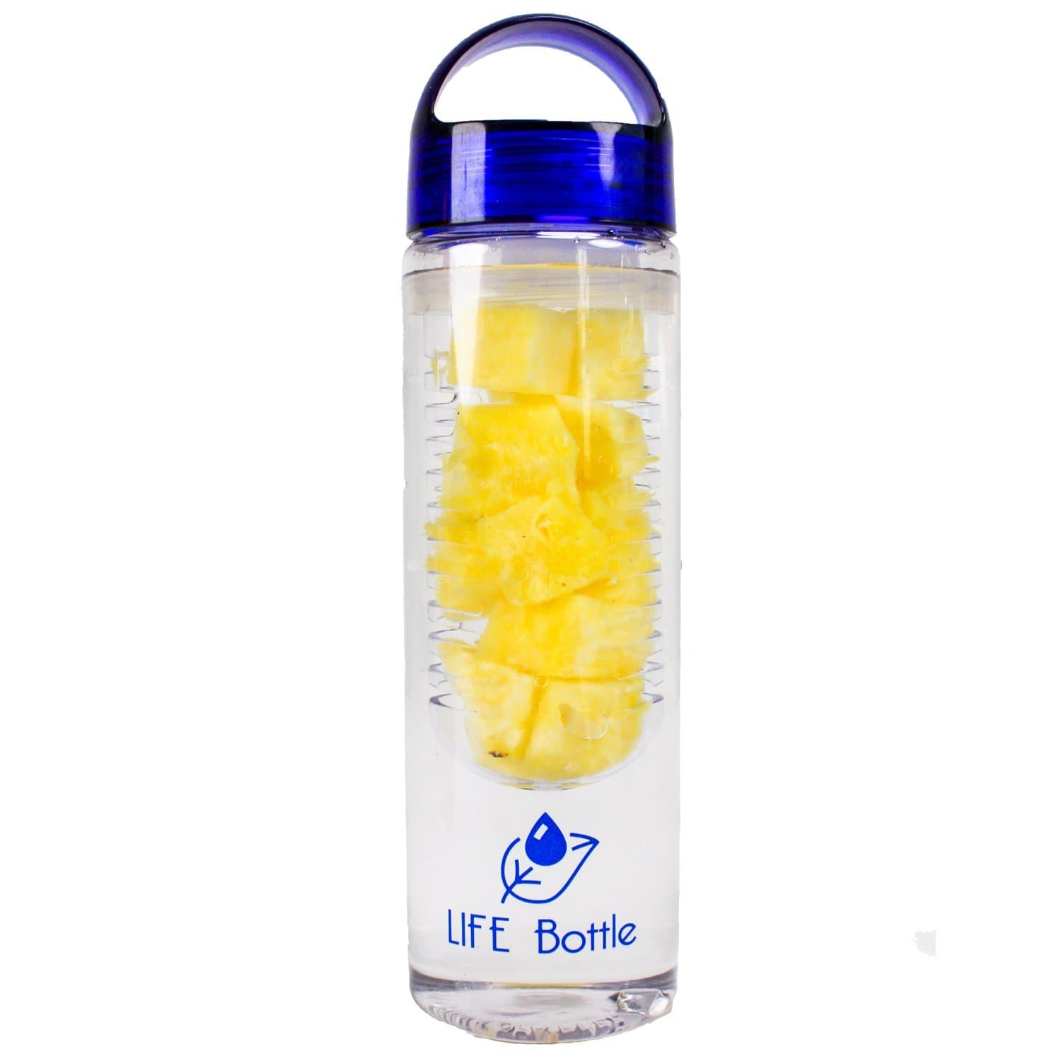 SKJ INC Life Bottle Fruit Infuser Water Bottle - Made from BPA Free Tritan Plastic, Makes or Stocking Stuffer Comes with Free Top 50 Infuser Recipe E-Book! (Blue)