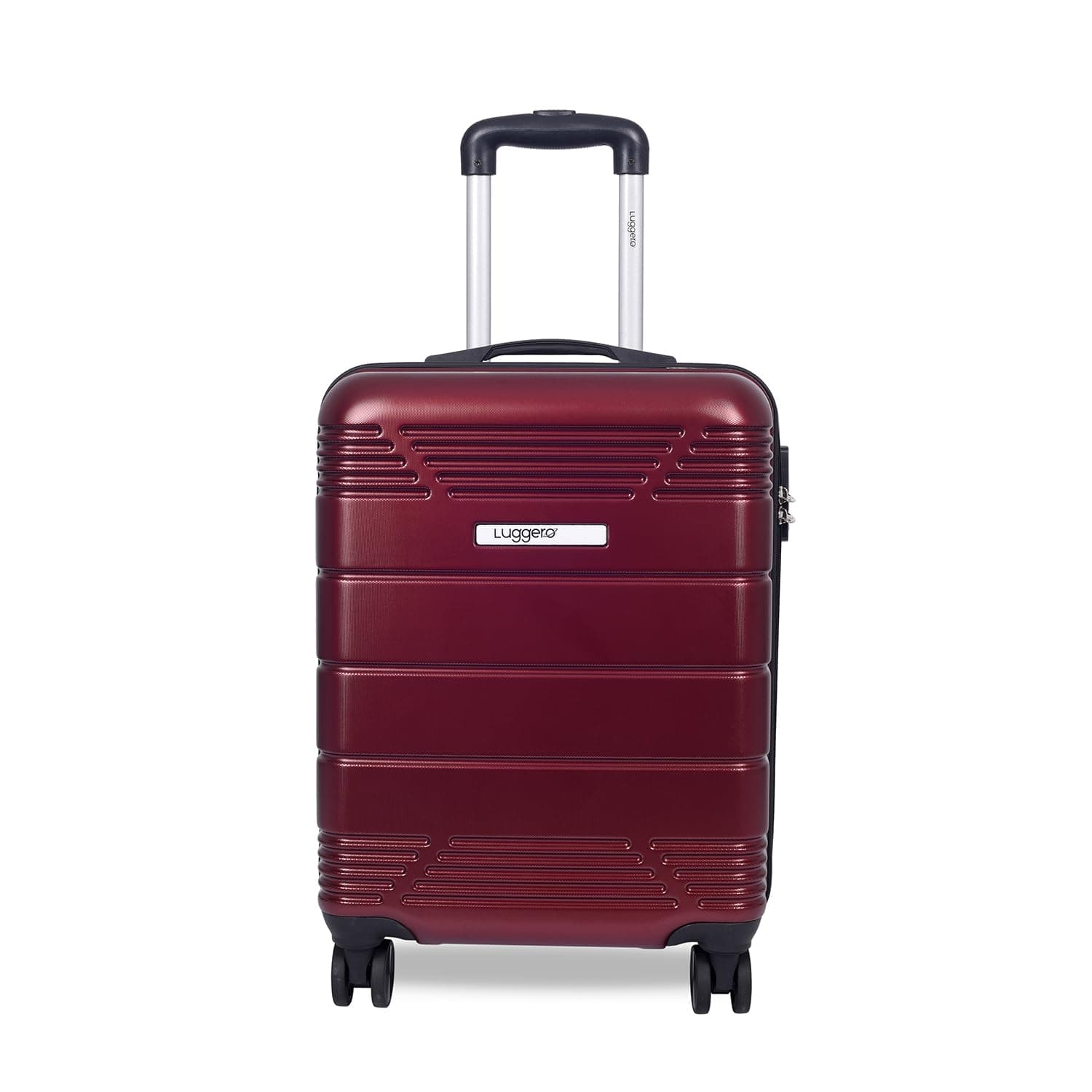 LuggeroStar Light-Weight & Durable Polycarbonate DEEP RED Unisex Hard Luggage| Small - 51cm|8 Smooth Spinner TPV Wheels, Outer Combi Lock | Trolley Bag