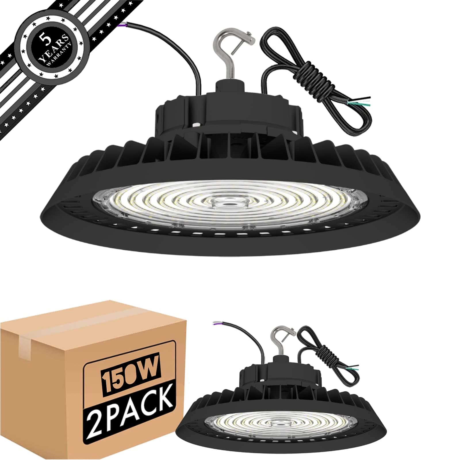 TANLITE LED UFO High Bay Light Dimmable Hanging Shop Lights Commercial Lighting Lamp Ceiling Fixture for Industrial Warehouse Garage Barn, 30000LM/5000K, 100-277V Hardwired, [DLC] 850W HID/HPS Equiv.