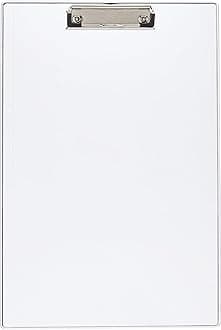 Amazon Basics Paper Clipboard Writing Pad Clipboards Drawing/Writing/Clipboard with Clip | Sturdy, Lightweight for Office, School, College (Transparent)
