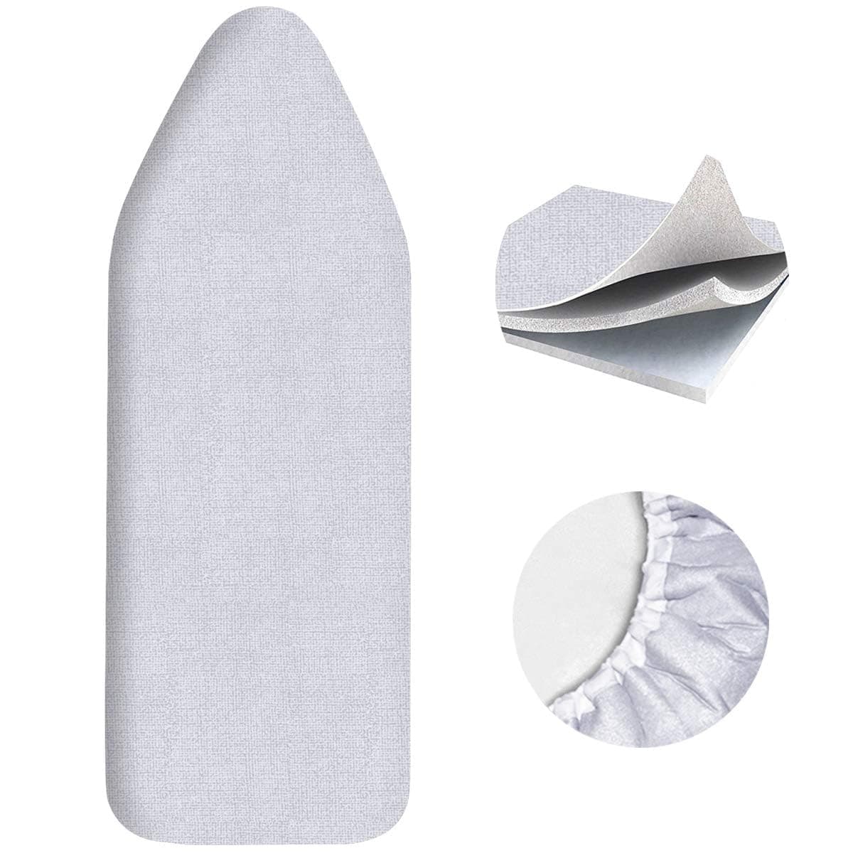 Ironing Board Cover and Pad for Extra Wide 18 x 49 Ironing Boards, Heavy Duty 3-Layer Silicone Coated Cover with 2mm Foam and 4mm Felt,Resists Scorching and Staining (49”x18”,Size C)
