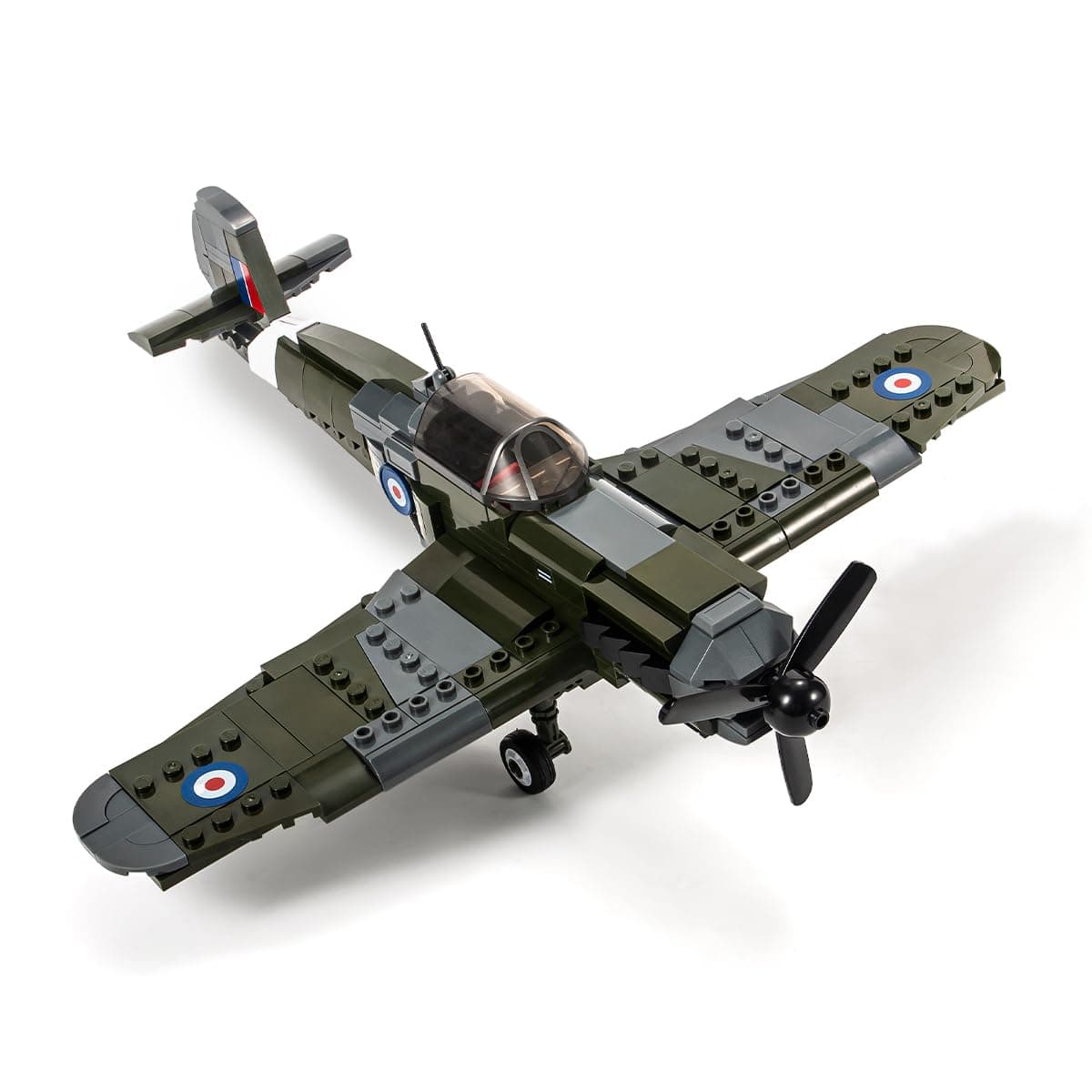 Spitfire Jet Military Army Fighter Building Bricks Set with 1 Figure, 290 Pieces Air-Force Build Blocks Toy, Gift for Kid and Adult