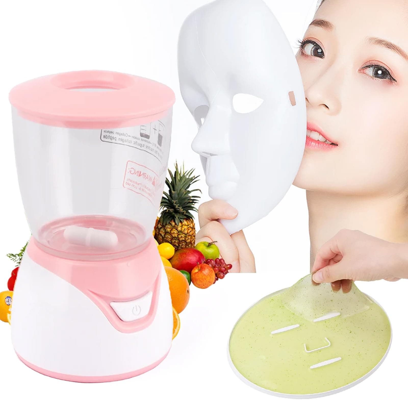 Face Mask Maker Machine, Face Mask Blender Machine, Facial Treatment DIY Natural Fruit Vegetable Mask Spa Skin Care with Collagen Effervescent Tablets, Maquina para Hacer Mascarillas Faciales