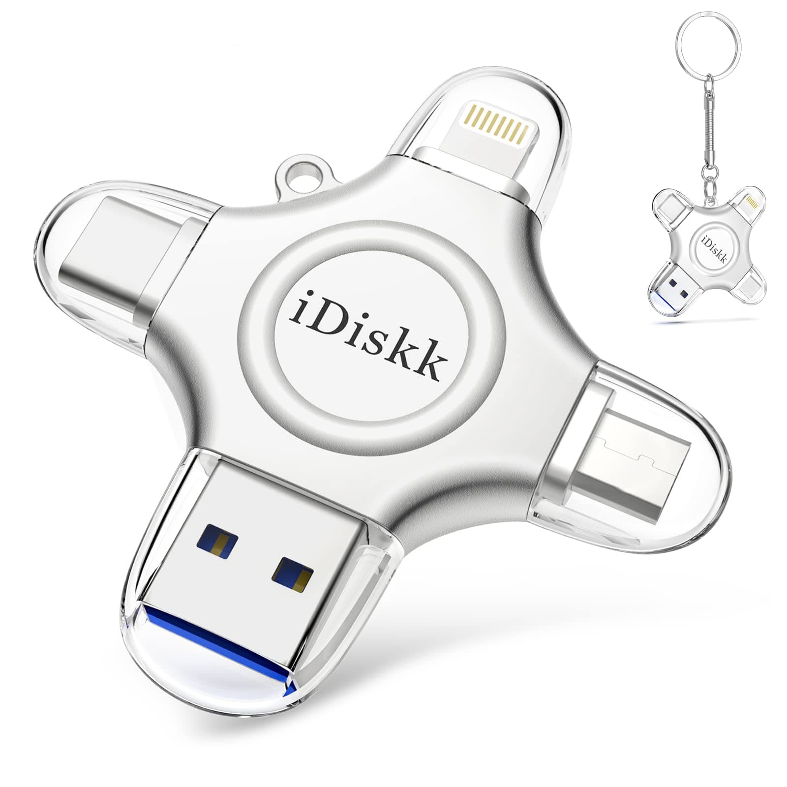iDiskk 256GB lightning USB Stick for iPhone,MFi certified iPhone Photo stick work with iPhone/USB-C iPad and Android Phone, External iPhone storage Memory stick to backup iPhone photos