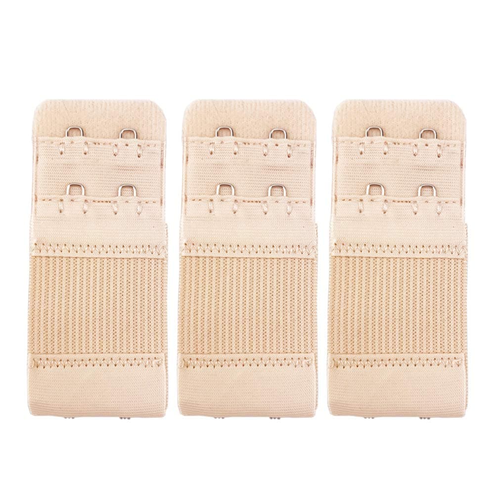 3pcs Women Ladies Soft Comfortable Back Bra 2 Hooks Band Extension Strap Extender