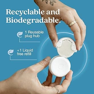 Enviroscent Non Toxic Air Freshener Plug-in Home Fragrance Last 45+ Days | Kit includes 1 Refillable Plug In Warmer & 1 Scent Refill (Rainwater & Bamboo)