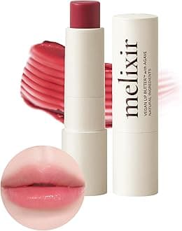 Melixir (Official) Vegan Lip Butter #05 Dewy Rose (12 Colors), Tinted Lip Cream, Natural Color, Smooth Application, Shea Butter-Infused Moisturizing Lip Care, For Sensitive and Dry Lips, Bee-Free