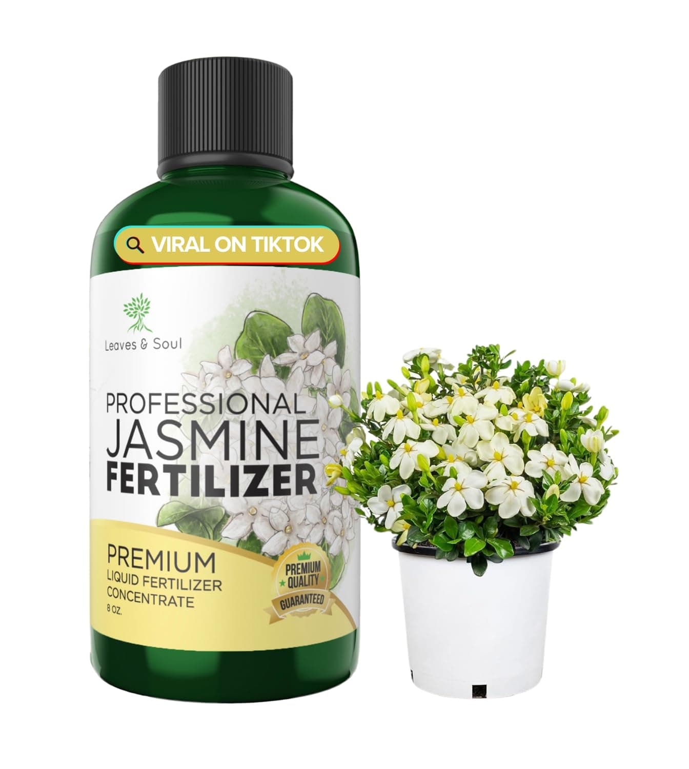 Professional Liquid Jasmine Fertilizer | 3-1-2 Concentrate for Plants and Flowers | Multi-Purpose Blend & Gardening Supplies | 8 oz Bottle (Jasmine)