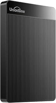UnionSine External Hard Drive 320GB Ultra Slim Portable Hard Drive USB3.0 HDD Storage Compatible with PC, Desktop, Laptop, Mac, Xbox One, Xbox 360, PS4 (Black) HD2510