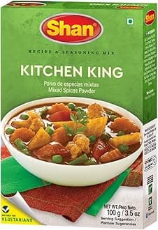 Shan Kitchen King Recipe & Seasoning Mix 100g (3.52oz) Pack of 1 - Mixed Spices Powder - Suitable for Vegetarians - Airtight Bag in a Box