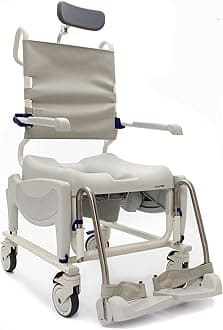 InvacareAquatec Ocean Ergo VIP Shower and Commode Chair with Collection Pan, Lid and Pan Support Guide Rail, OCEANERGOVIPUS