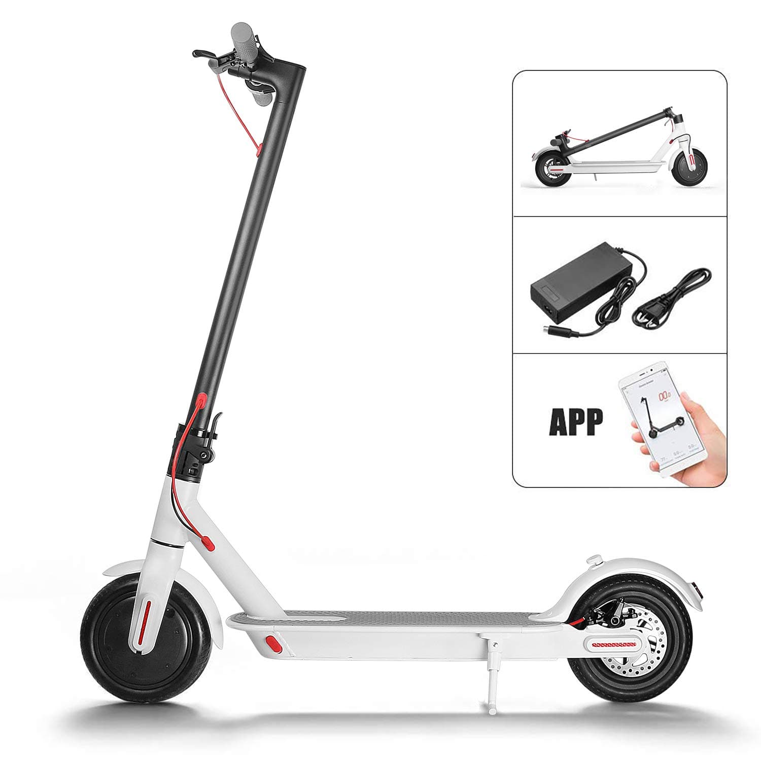 WiLEES Foldable Electric Scooter Long-Range Battery 8.5" Tires 16 MPH & Up to 15 Miles Ultra-Lightweight Cummuter Electric Scooter for Adults