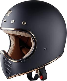 Royal H01 Full Face Motorcycle Helmet - Multi Size & Colors | Retro - Elegant - Unique Design | Classic Style for Adult Women - Men | DOT Approved