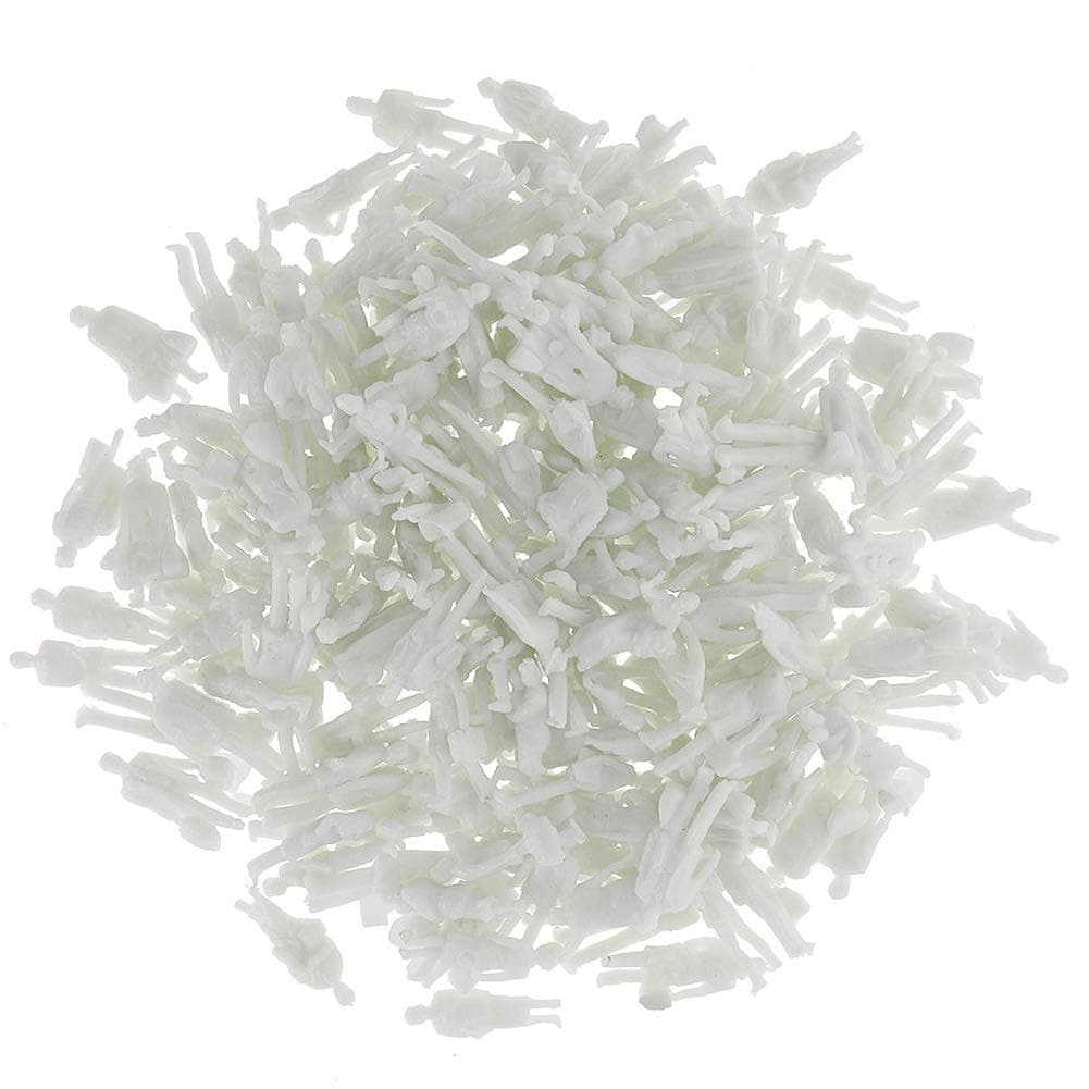 200PCS White Unpainted Architectural Passenger 1:87 HO Scale Model Figures Standing P8705B-200-AMUS