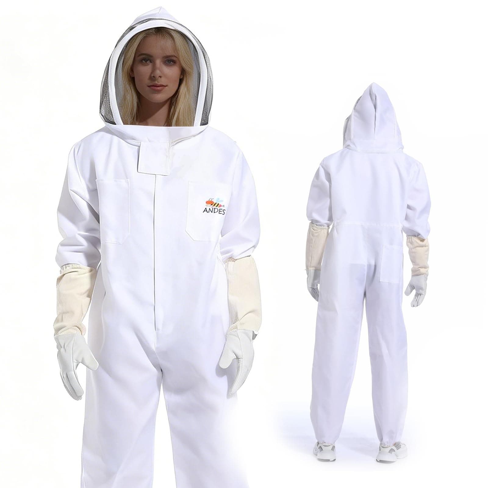 Bee Suit for Men Women Sting Proof, Polycotton Beekeeping Suit Beekeeper Costume&with Glove (M)
