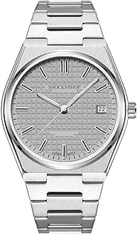 Silver Date Stainless Steel Strap Analog Watch for Men & Boys -WCH106