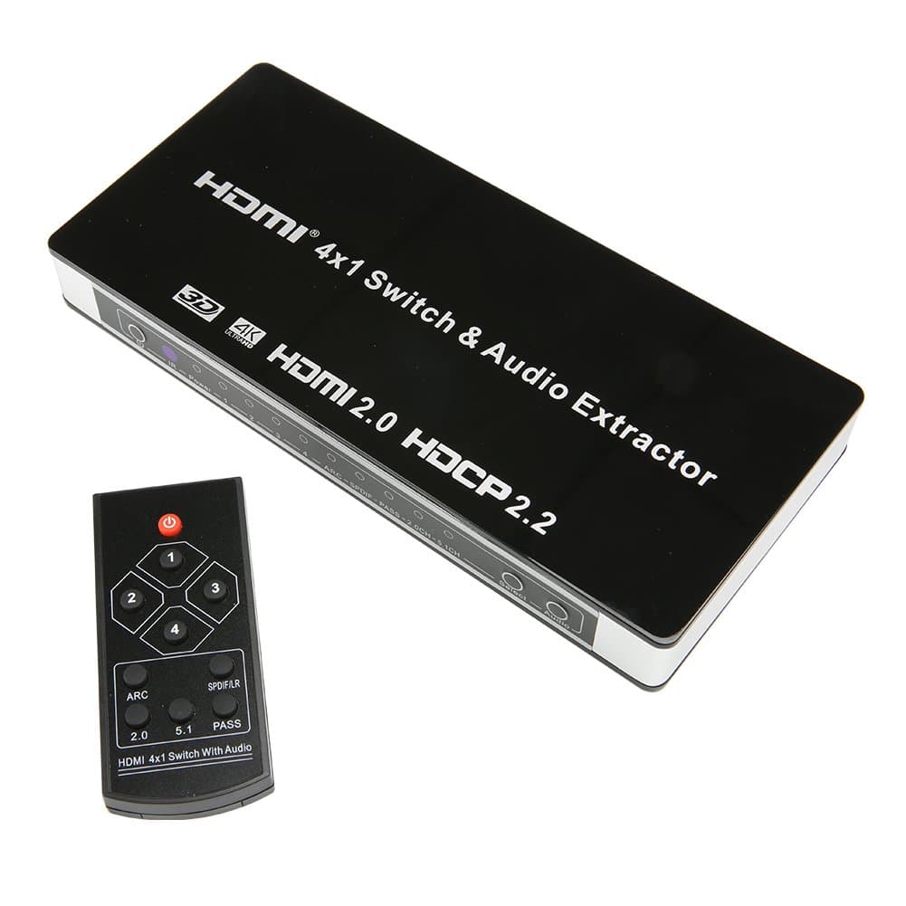 HDMI 2.0 4x1 Switch Switches Swither 4K With Audio Extractor And HDCP 2.2 Support Full HD 4Kx2K 3D