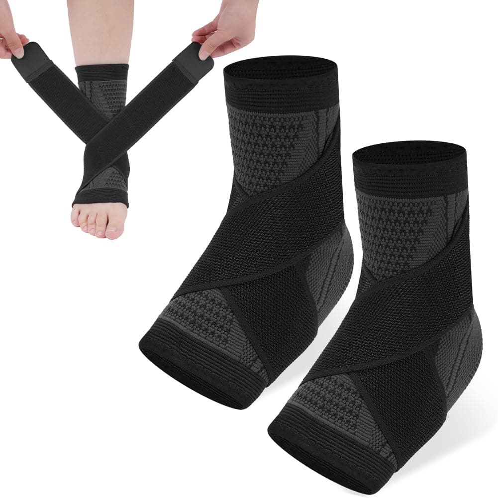 ACWOOSports Ankle Support, 2PCS Adjustable Orthopaedic Ankle Support, Elastic Breathable Ankle Support, Ankle Protection for Ligament Damage, Provides Support and Ease Pain