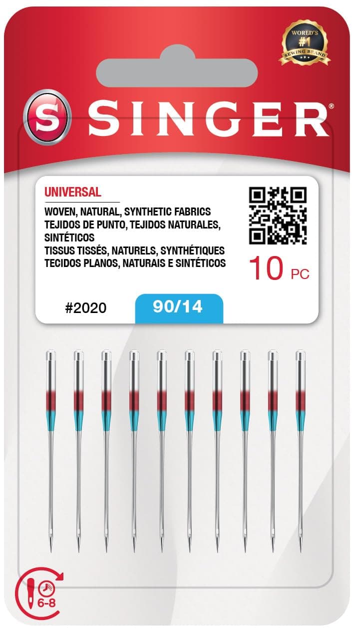 10-Pack Universal 2020 Sewing Machine Needles, Size 90/14