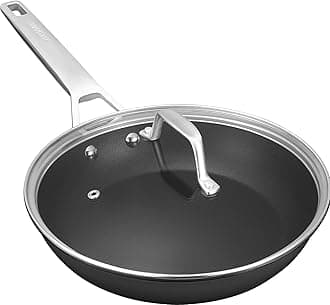12 1/2 inch Non Stick Frying Pan with Lid,Titanium and Ceramic Nonstick Large Skillet，Stay-Cool Handle,Scratch-resistant,Non-Toxic,Induction，Dishwasher Safe, Oven Safe to 700°F