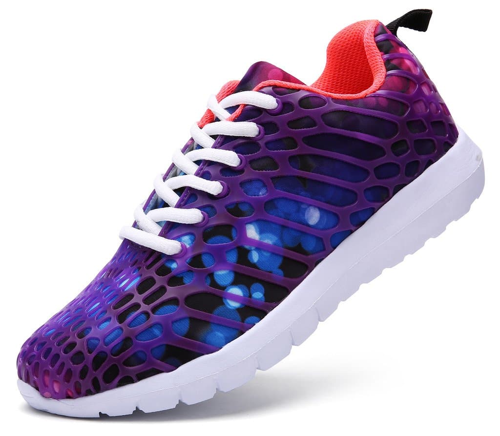 Maylen Hughes Lightweight Trainers Size 7 Womens Comfortable Gym Walking Shoes Breathable Casual Sneakers Purple