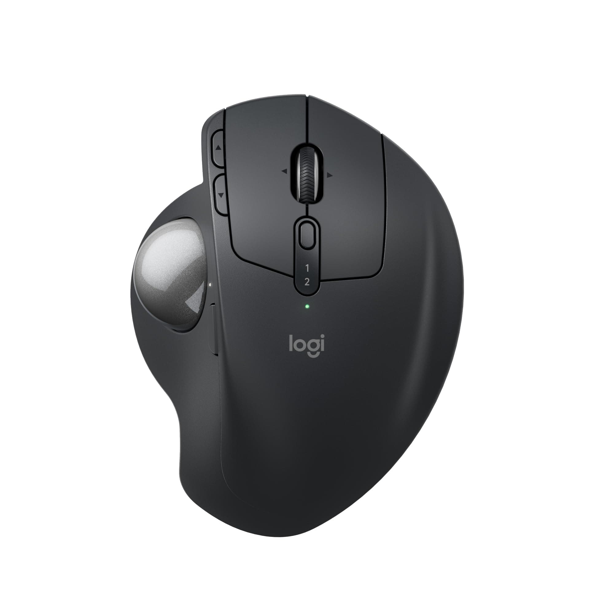 MX Ergo S mouse trackball wireless avanzato, mouse ergonomico wireless ricaricabile USB-C con Bluetooth e dongle crittografato, 6 pulsanti programmabili, per PC/Mac - Grafite