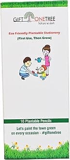 Eco Friendly Plantable Seed Pencils | Best for Distributing in School on Birthday | Return Gift (10 Pencils in Box, 1, count)