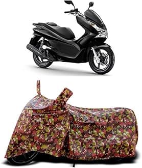 DUFFEL-Two Wheeler Bike Body Cover Compatible for Pcx 125 Bs6 Heat Protectio/UV-Rays/Birds Dropping/DustProof/Waterproof Indoor Outdoor and Parking Full Body Protection All Variants [RMJ]