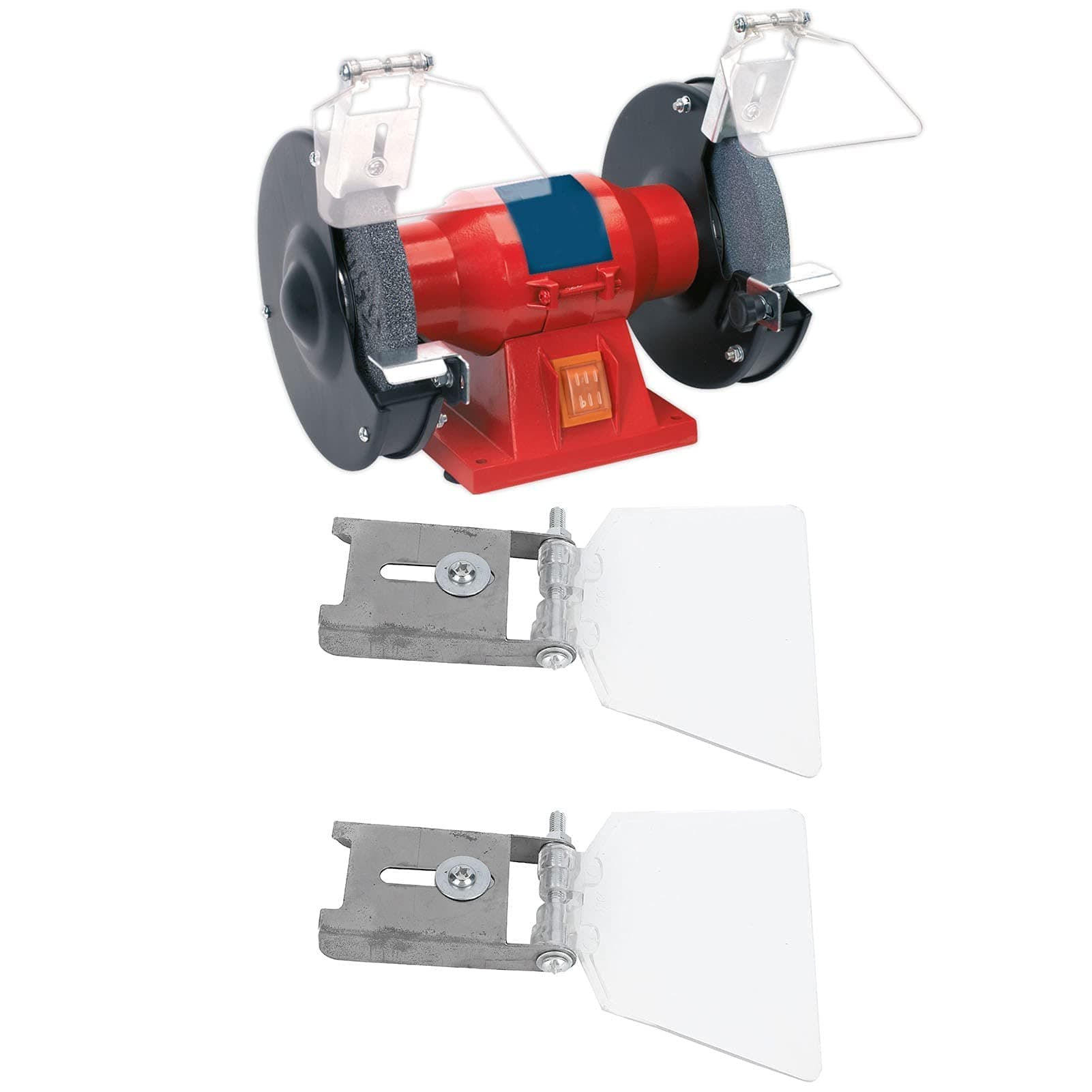 Longzhuo Eye Shields for Bench Grinder, 2 Pcs Grinder Eyeshield Replacement Guards, 304 Stainless Steel Case Tool Rest afety Shields, Shield Attachment Accessories Kit for Most Bench Grinder