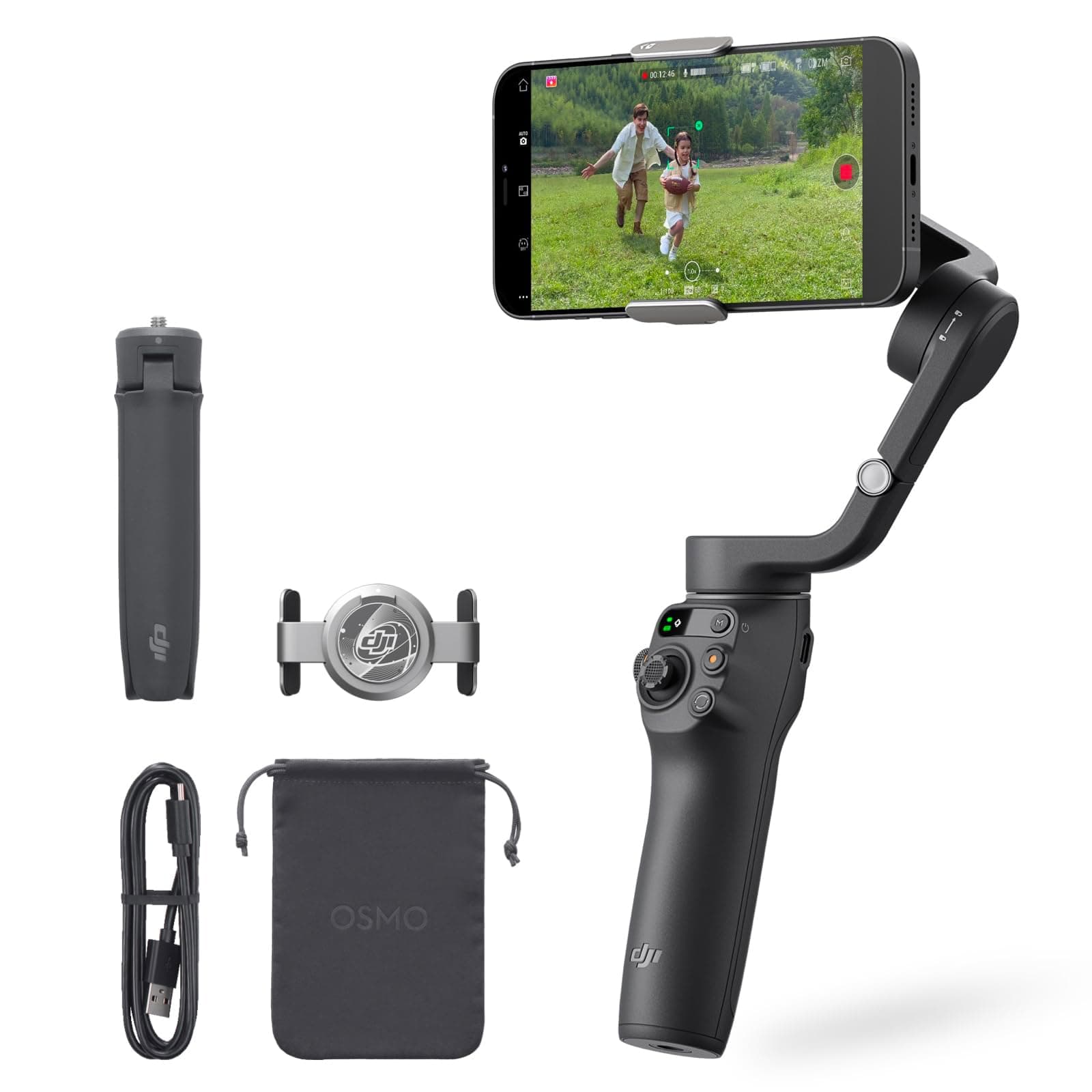 DJI Gimbal Osmo Mobile 6 Slate Gray [Domestic Genuine Product] Function Upgrade 3-Axis Smartphone Gimbal Tracking Function Remote Operation with Watch Built-in Extension Rod Portable & Foldable Design