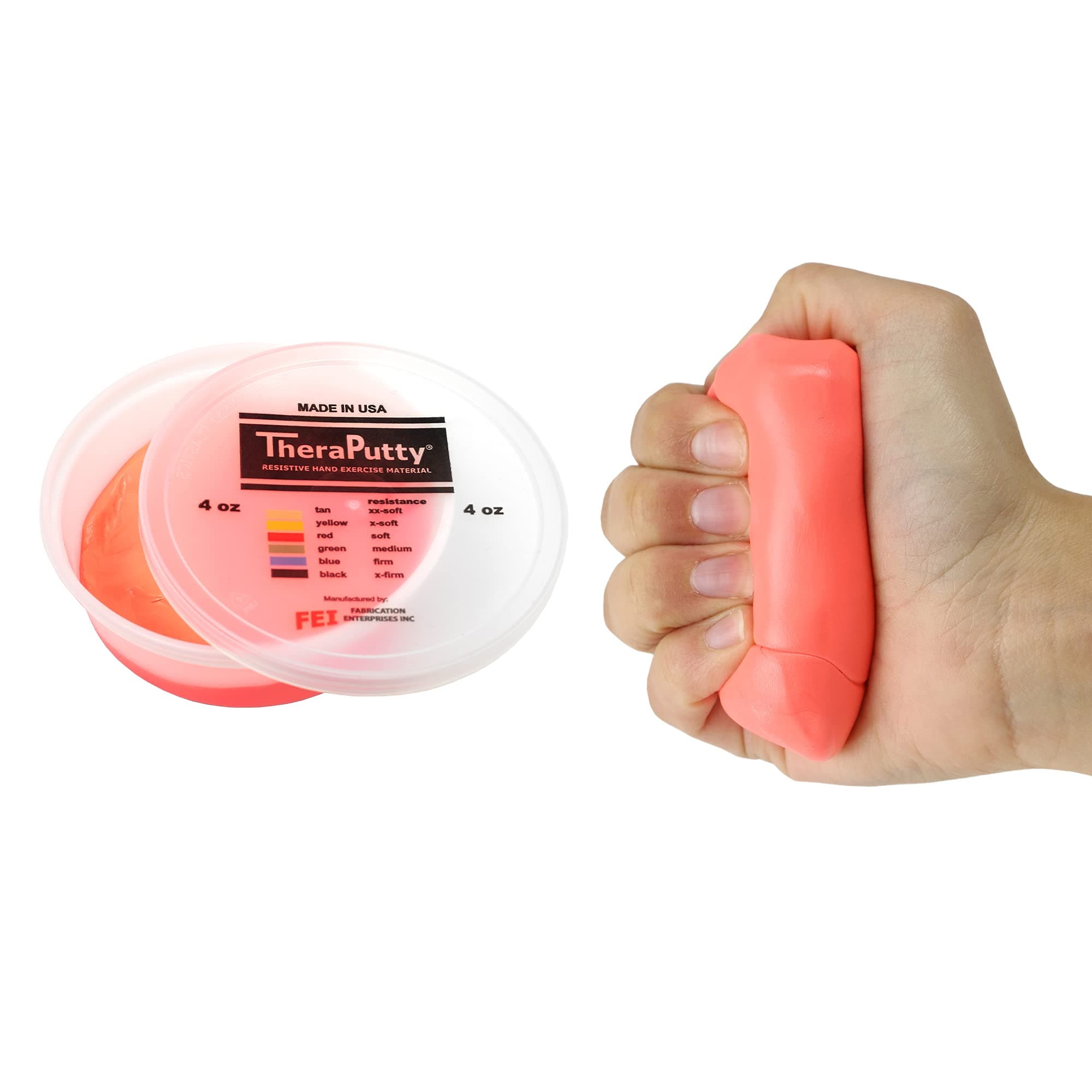 CanDo TheraPutty Antimicrobial - Therapeutic modelling clay - 3 oz - red (light)