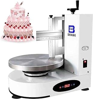 200W Automatic Cake Cream Spreading Machine, 4-12inchs Birthday Cake Smoothing Coating Machine, Electric Birthday Cake Decorating Machine, Baking Birthday Cake Spreader,110V