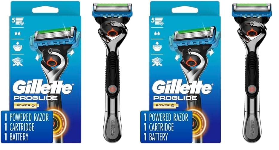 Gillette ProGlide Power Razor for Men, 1 Gillette Power Razor Handle + 1 Blade Refill (Pack of 2)