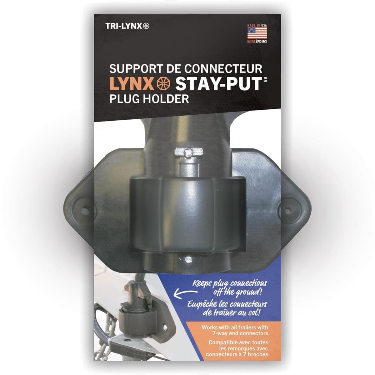 Tri-Lynx 8200B Lynx Stay-Put Plug Holder, Black