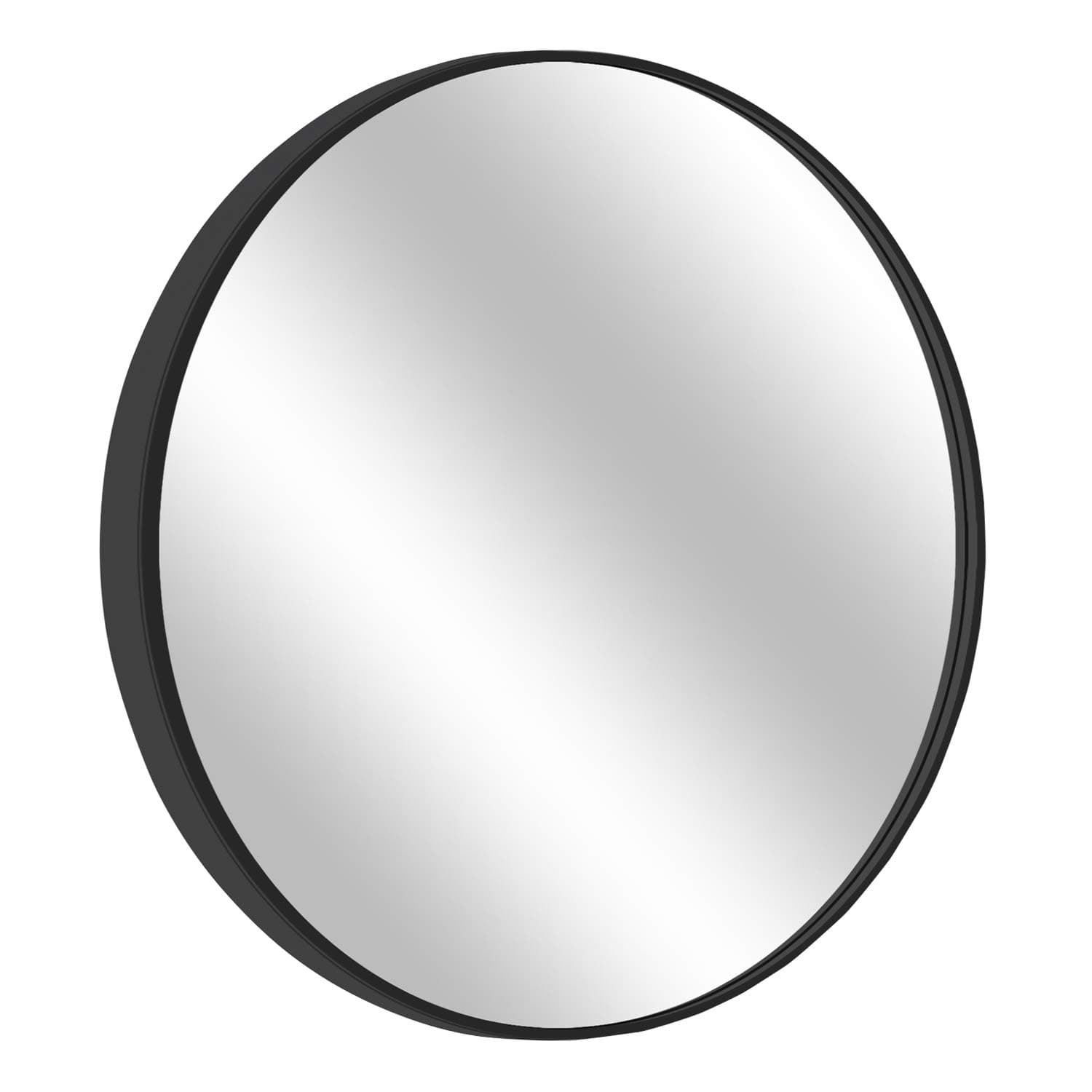 Round Mirror, 31.5” Wall Mirror, Wall-Mounted Mirror for Bedroom, Bathroom, Living Room & Entryway, 1.4” Metal Frame Vanity Mirror, Black