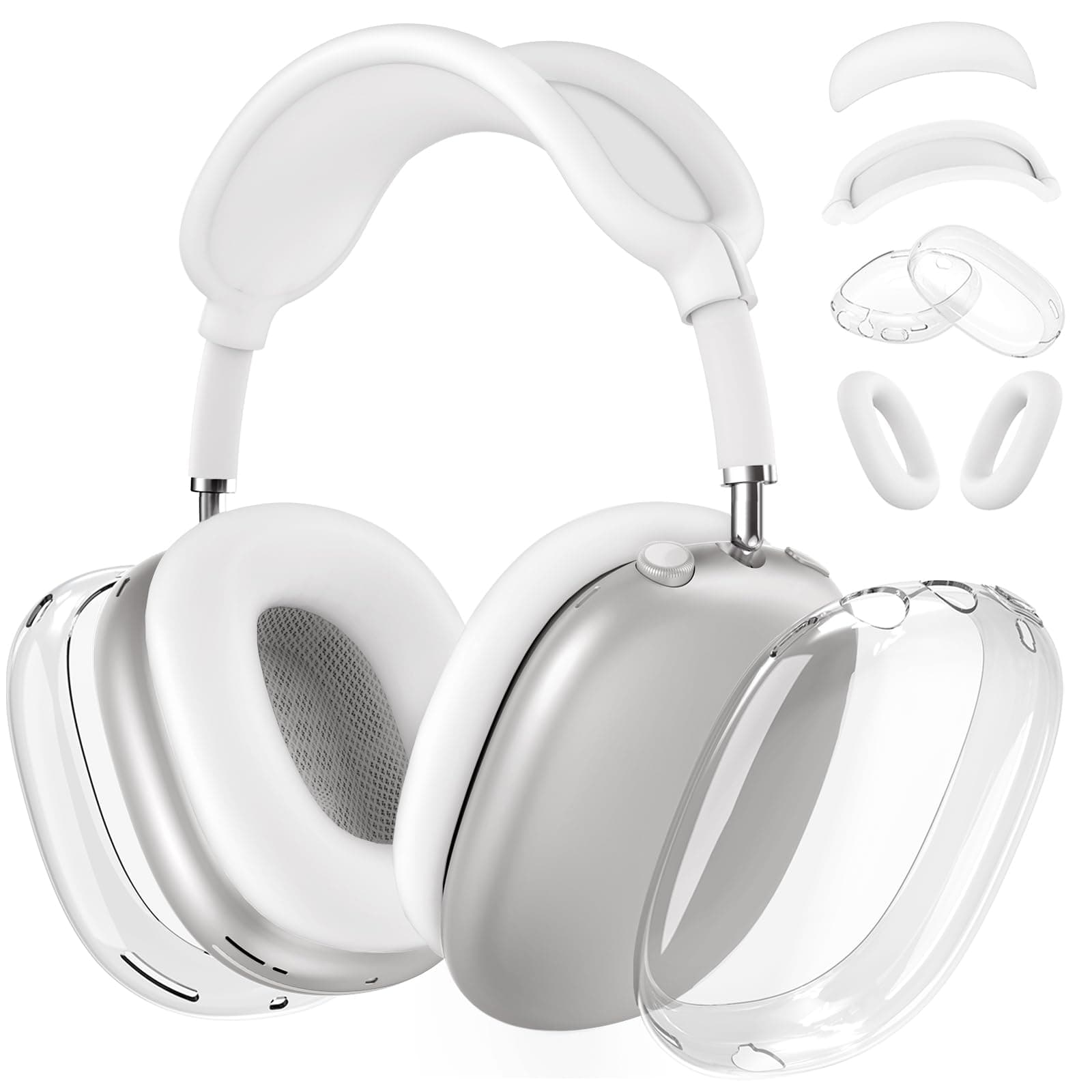 Apple Silicone Case for AirPods Max, Clear Soft TPU Ear Cups & Headband Cover, Transparent Accessories