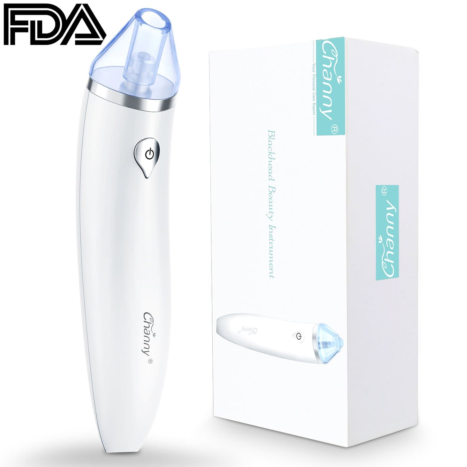 Channy Blackhead Remover Electric, Microdermabrasion Machine, Pore Vacuum Extraction Device, Pimple Extractor, Acne Suction Cleaner, Facial Skin Resurfacing, FDA Certified, 3 Intensity Levels with LED Indication, Multifunction, by USB Charging