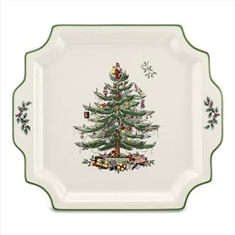 Portmeirion Home & Gifts Spode Square Handled Platter, Ceramic, Multi-Colour