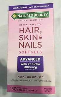 Optimal Solutions Extra Srength Hair Skin & Nails 5000 mcg of Biotin, Softgels 150 ea (Pack of 3)