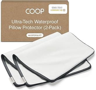 Waterproof Pillow Protector for Memory Foam Pillows - Pack of 2 Queen Pillow Covers - Oeko-Tex Certified Breathable, Zippered Pillow Covers, Machine Washable - Queen Size Set of 2