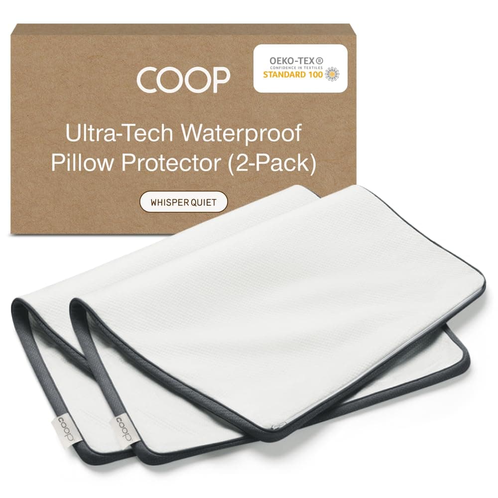 Coop Home Goods Ultra-Tech Pillow Protector, Waterproof, King Size Pillow Covers - Set of 2
